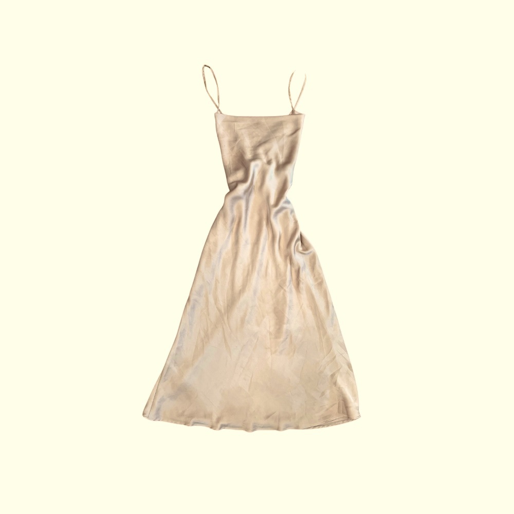 Lulus slip dress, size Small, worn once, champagne colored.